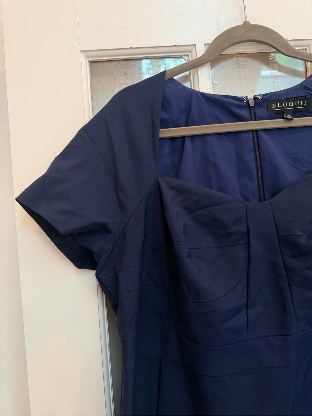 Eloquii Classic Chic Timeless Stretch Fitted Navy Sheath Dress Plus Size 18 NWT - Picture 3 of 10